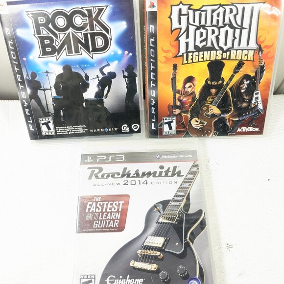 PlayStation 3 PS3 game set 3 Guitar Hero III Legends of Rock RockBand Rocksmith